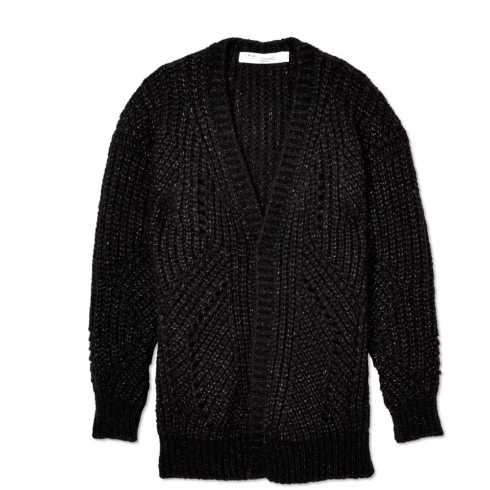 NEW IRO Vesna black chunky knit cardigan